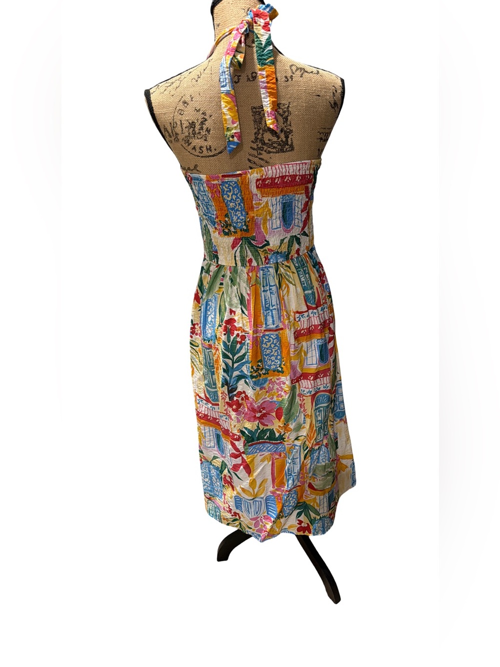 Floral Multi-Color Halter Midi Dress - Picture 6 of 6